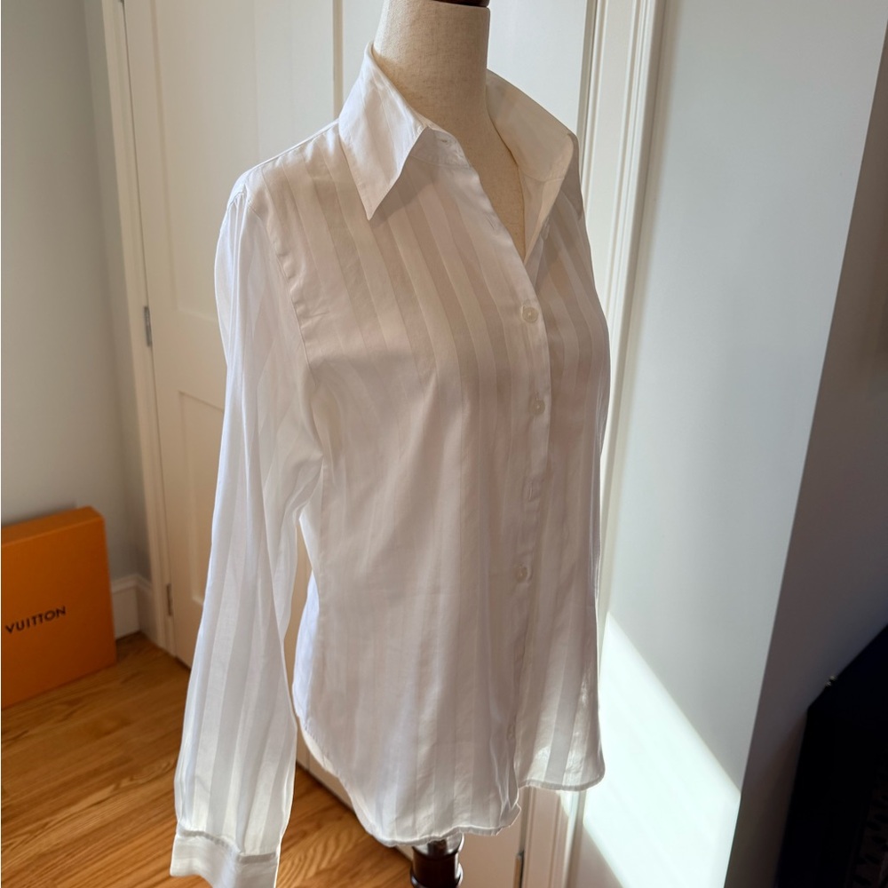 Anne Fontaine White Fitted Button-Down Shirt - Picture 11 of 13